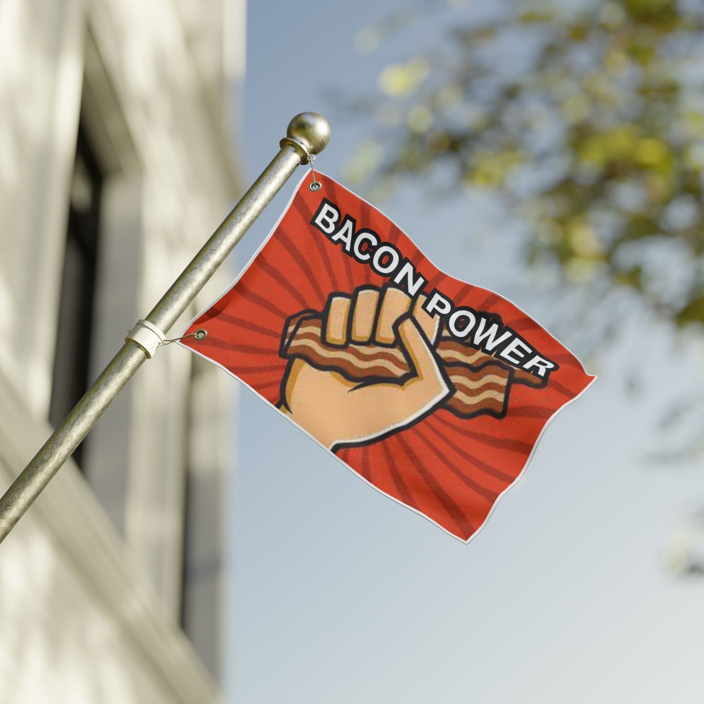 Bacon Power Double Sided Flag